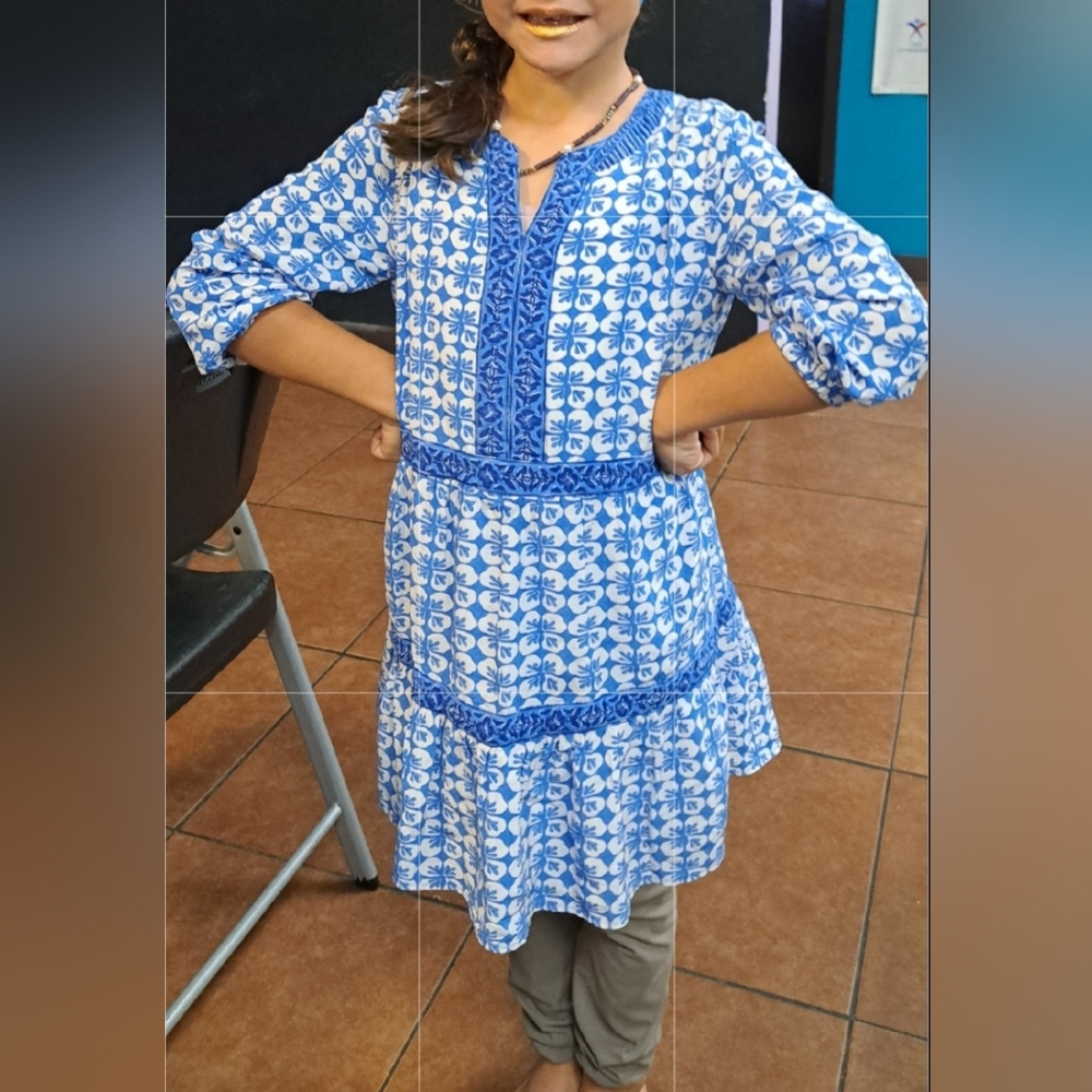 Vineyard Vines Blue and White Kids Casual Dress
